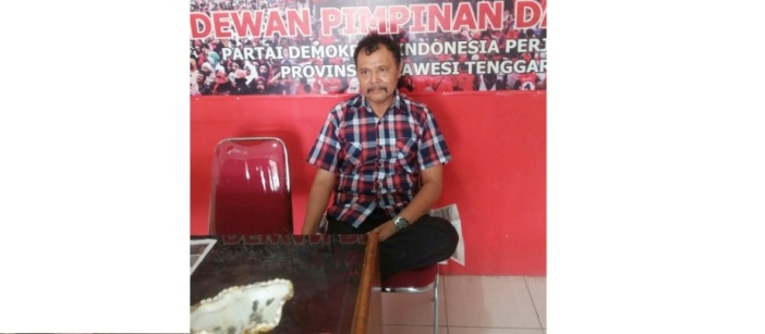 Wakil Ketua Bidang Kaderisasi PDIP Sultra Agus Sana'a. (Foto: La Ismeid/ SULTRAKINI.COM)