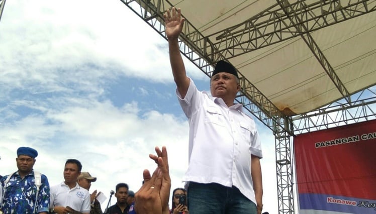 Kery Saiful Konggoasa, Bupati Konawe periode 2013-2018 dan juga pemenang Pilkada Konawe 2018 versi hitung cepat (foto: Mas Jaya/SULTRAKINI.COM)