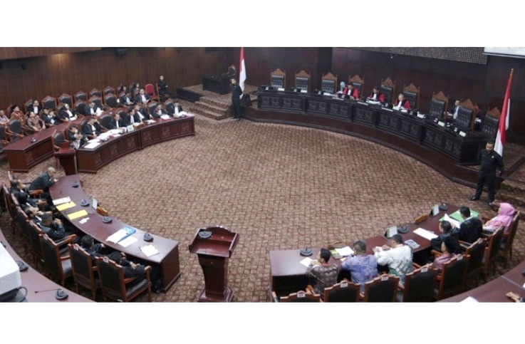 Mahkamah Konstitusi menggelar Sidang perdana perkara Perselisihan Hasil Pemilihan Kepala Daerah Serentak 2018 di ruang Sidang Panel I MKKamis (26/7/2018). (Foto Mahkamah Konstitusi)