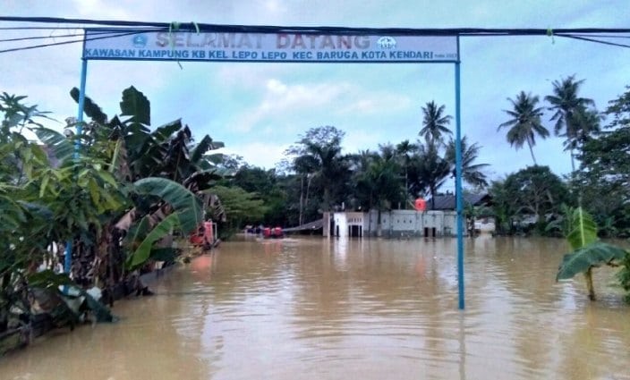 Banjir Kali Wanggu Kota Kendari. (Foto: Dok/SULTRAKINI.COM)