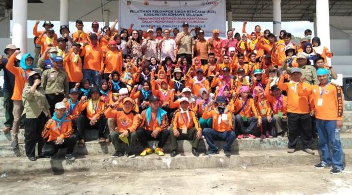 Peserta Jambore Kelompok Siaga Bencana di Konsel, Kamis (20/9/2018). (Foto: Adryan Lusa/SULTRAKINI.COM)