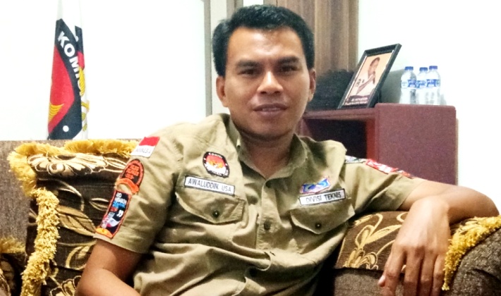Ketua KPUD Muna Barat, Awaluddin Usa. (Foto: Akhir Sanjaya/SULTRAKINI.COM)