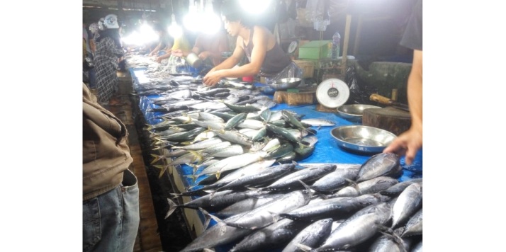 Komoditas ikan segar di Pasar Andounohu, Kecamatan Poasia, Kota Kendari. (Foto: Rifin/SULTRAKINI.COM)