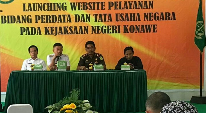 Suasana launching website Bidang Datun Kejari Konawe, Rabu (10/10/2018). (Foto: Mas Jaya/SULTRAKINI.COM)