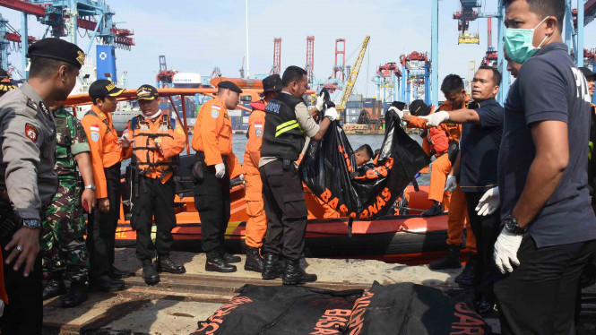 Proses evakuasi korban jatuhnya Lion Air JT-610. (Foto: halloindo)