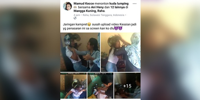 Unggahan caption dan potongan video dari akun Facebook Mamud Kecce. (Foto: Istimewa/SULTRAKINI.COM)