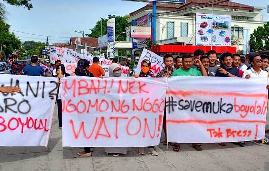 Warga Boyolali turun ke jalan protes Pidato tampang Boyolali, Prabowo (Foto: Berita Satu)