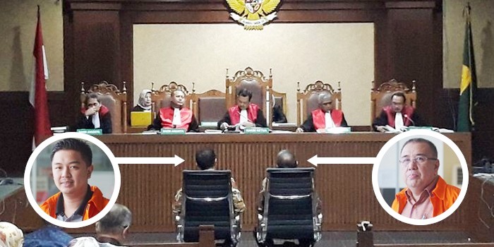 Asrun dan ADP menjalani sidang di Pengadilan Tipikor Jakarta, Rabu (31/10/2018). (Foto: Kompas.com/kumparan)