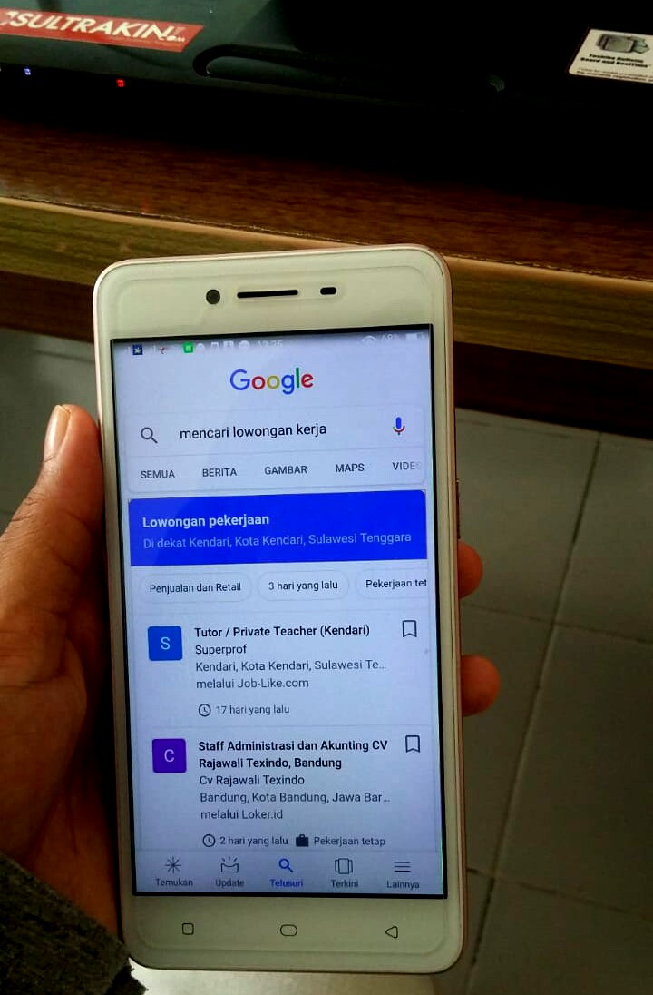 Google search, mencari lowongan kerja pada hp android