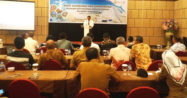 Rapat Koordinasi dan Sinkronisasi Program dan Kegiatan Kepariwisataan Sulawesi Tenggara, Selasa (22/1/2019).