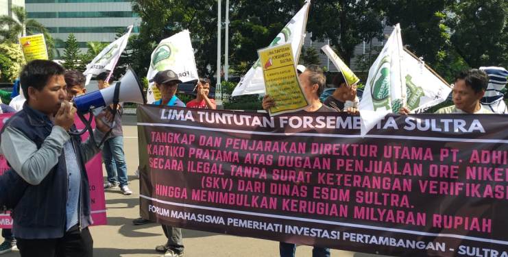 Forsemesta Sultra Laporkan Perusahaan Tambang ke Mabes Polri. (Foto: Istimewa).