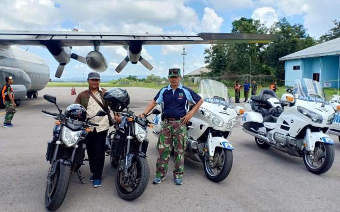 Ransus Pengawalan Presiden RI saat tiba di pangkalan udara Lanud Haluoleo Kendari, Rabu (27/2/2019). (Foto. Penrem 143 Haluoleo).