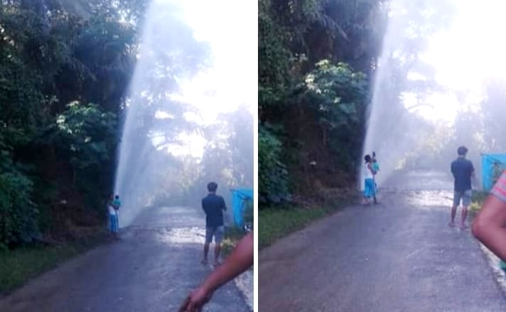 Pipa air PDAM Kolaka di Kelurahan Ulunggolaka bocor, Minggu (3/3/2019). (Foto: Istimewa)