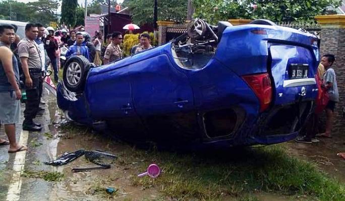 Kecelakaan tunggal di Kecamatan Ranomeeto, Konsel. (Foto: Istimewa).
