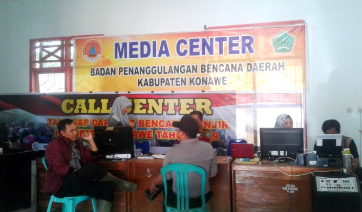 Posko Media Center BPBD Kabupaten Konawe. (Foto: Ulul Azmi/SULTRAKINI.COM)