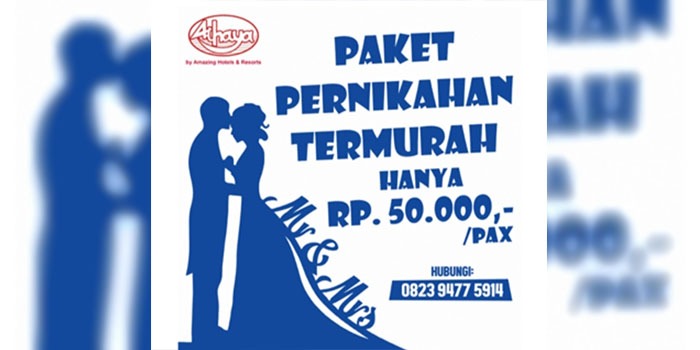 Promo Paket Wedding Hotel Athaya Kendari. (Foto: Istimewa)