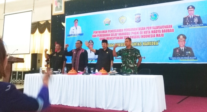 Penyuluhan pencegahan pemberantasan penyalahgunaan dan peredaran gelap narkoba di Kota Baubau, Kamis (29/8/2019). (Foto: Aisyah Welina/SULTRAKINI.COM)