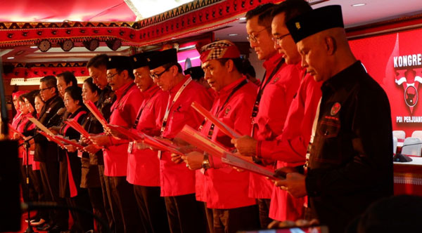 Pelantikan Pengurus DPP PDIP di Bali. Foto: Aleks Marten.