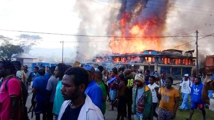 Kerusuhan di Wamena, Papua. (Foto: CNNIndonesia)