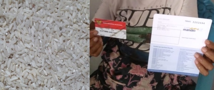 Kondisi beras yang diterima masyarakat penerima manfaat program bantuan pangan non-tunai di Konawe Selatan. (Foto: Istimewa)