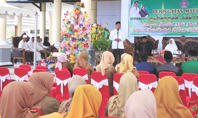 Maulid Nabi Muhammad Saw di Rumah Jabatan Wali Kota Kendari, Senin (11/11/2019). (Foto: Hasrul Tamrin/SULTRAKINI.COM)