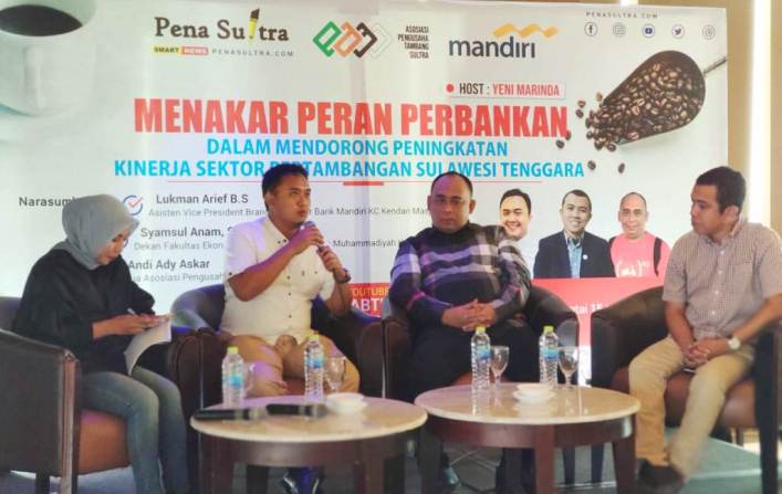 Suasana Coffe Morning dengan tema menakar peran perbankan dalam mendorong peningkatan kinerja sektor pertambangan di Sulawesi Tenggara (Foto: Hasrul Tamrin/SULTRAKINI.COM)