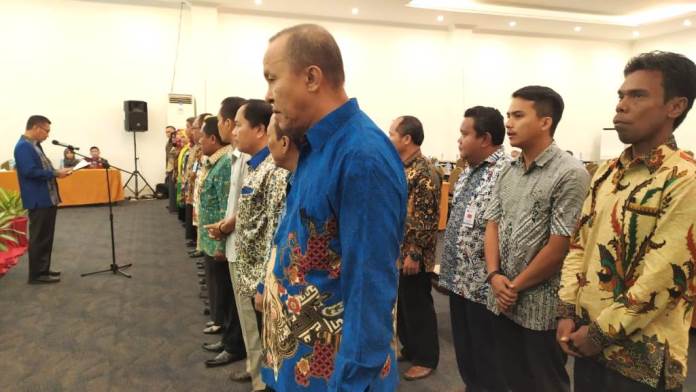 Wali Kota Kendari, Sulkarnain Kadir mengukuhan Forum Skill Development Center, Sabtu (28/12/2019). (Foto: Ade Putri/SULTRAKINI.COM)