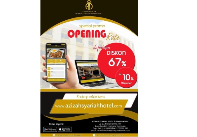 Apliksi yang diluncurkah Hotel Azizah Syariah Kendari (Foto: Istimewa)