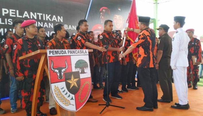 Pelantikan pengurus Pemuda Pancasila Kabupaten Wakatobi (Foto: Amran Mustar Ode/SULTRAKINI.COM)