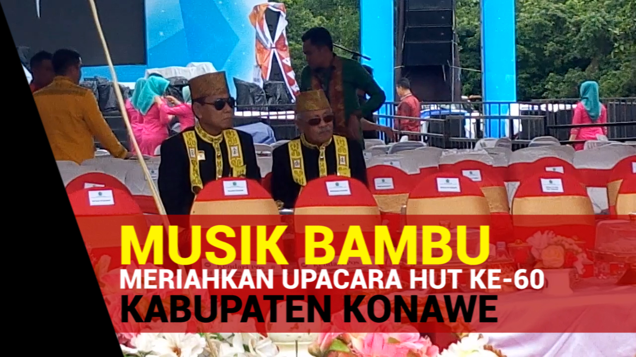 Musik Bambu Meriahkan Upacara HUT ke-60 Kabupaten Konawe