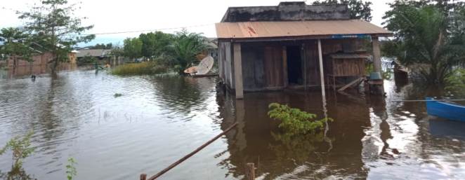 Banjir di Kabupaten Konawe, Sabtu (18/7/2020) (Foto: Laporan: Ulul Azmi/SULTRAKINI.COM)
