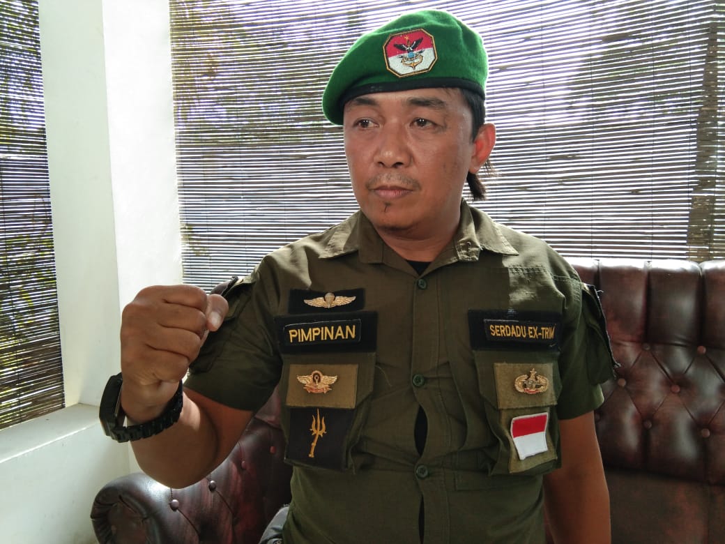 Pimpinan Wilayah Brigade 08 Serdadu Ex-Trim daratan Sulawesi Tenggara (Sultra), Sunandar Makati (Foto: La Niati/SULTRAKINI.COM)