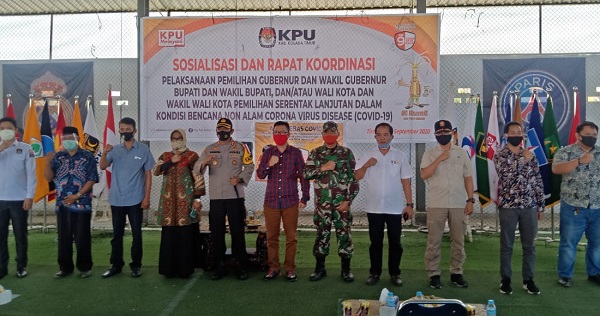 Sosialisasi dan koordinasi pelaksanaan Pilkada Koltim, Jumat (18 September 2020).