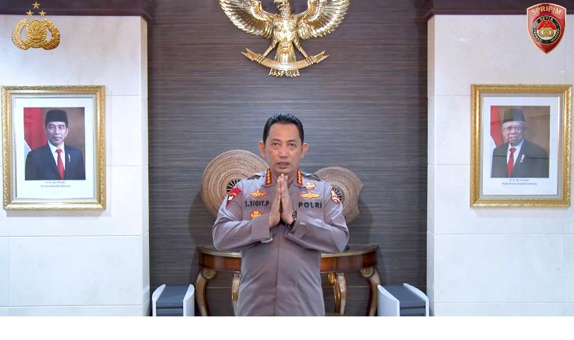 Kapolri Jenderal Polisi Listyo Sigit Prabowo saat memberikan ucapan Hari Pers Nasional 2021, (Foto: Ist) ﻿