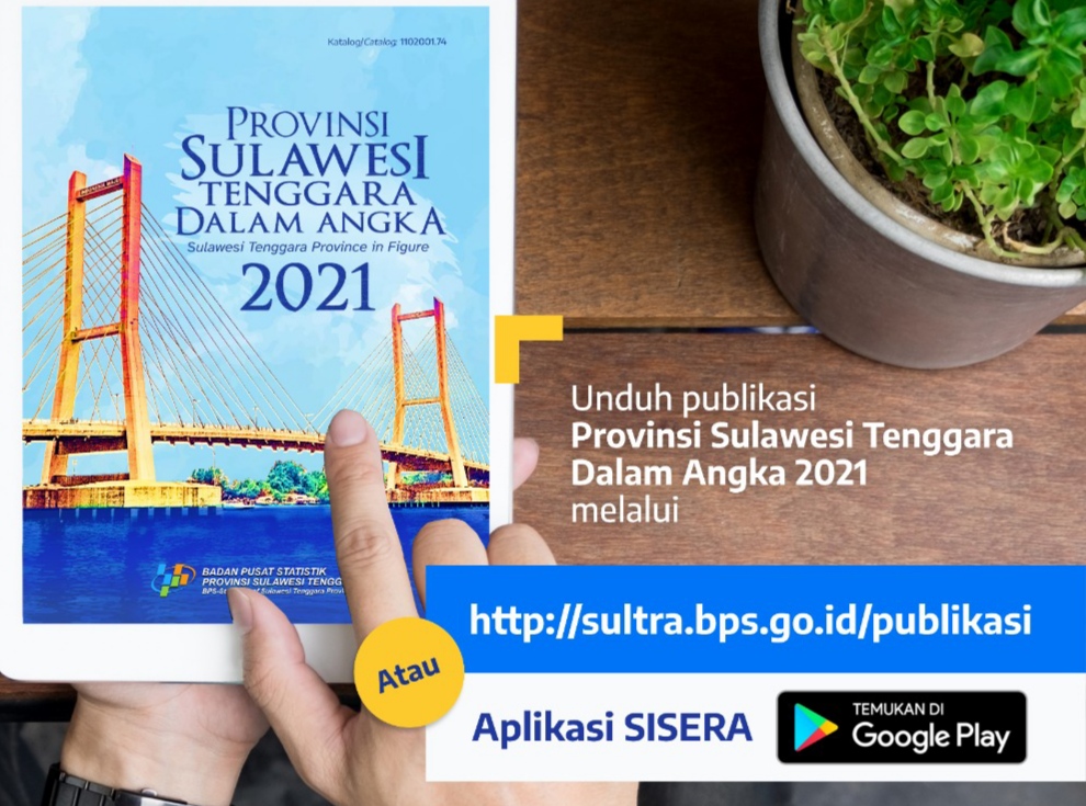 Sampul buku publikasi Sulawesi Tenggara dalam Angka 2021 (Foto: Dok. BPS Sultra)