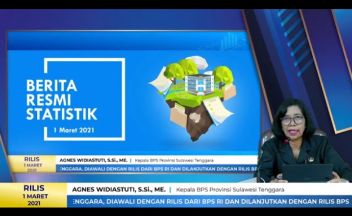 Kepala BPS Sultra, Agnes Widiastuti (Foto: Screenshot video rilis BPS Sultra)