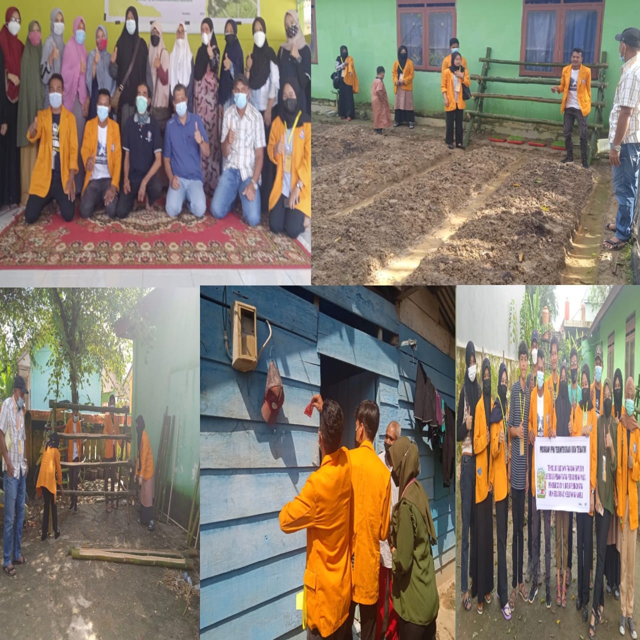 Aktivitas Dosen dan Mahasiswa KKN Tematik UHO memberikan edukasi pemanfaatan lahan pekarangan dimasa Pandemi Covid-19, (Foto: Hasrul Tamrin/SULTRAKINI.COM)