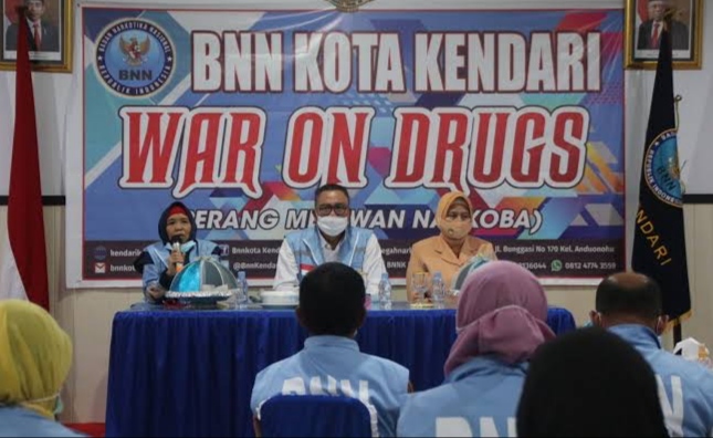 Rapat Koordinasi BNNK Kendari bersama BNNP Sultra, Dinas Kesehatan Kota Kendari, dan beberapa OPD lain di Kota Kendari. (Foto: Dok BNNK Kendari)